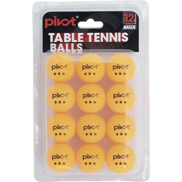 12pc Pivot Sport 4cm 3 Star Table Tennis/Pin Pong Training/Practising Balls ORA