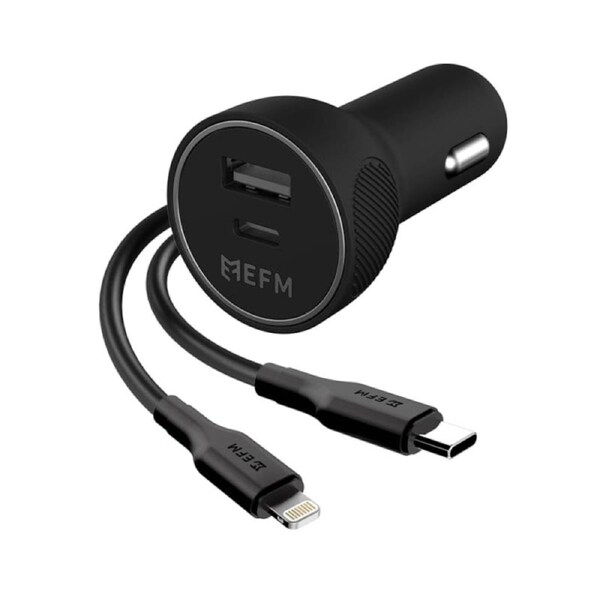 EFM 39W Dual Port Car Charger with Type C to Lightning Cable