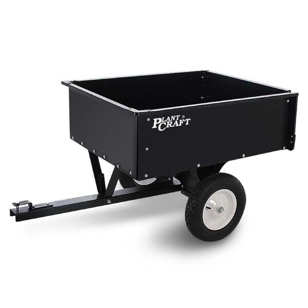 PLANTCRAFT 270KG Metal Garden Dump Cart Trolley, for Ride on Mower