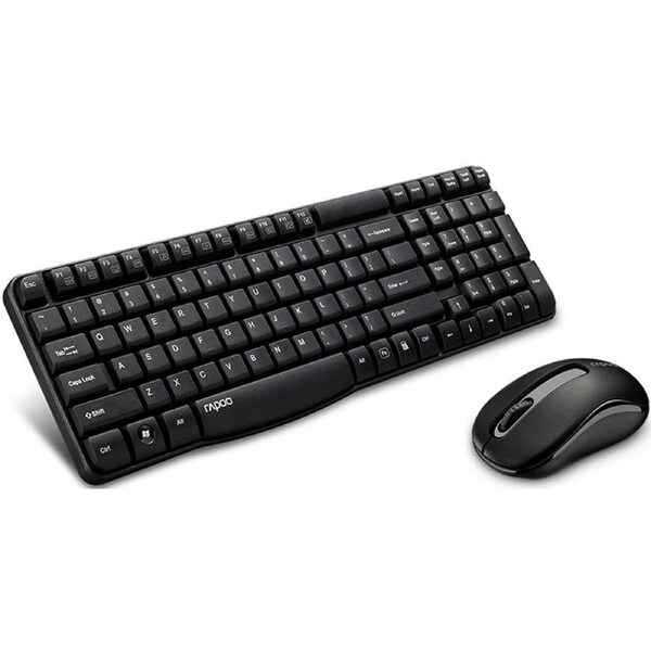 Rapoo X1800S 2.4GHz Wireless Optical Keyboard Mouse Combo For PC/Laptop Black