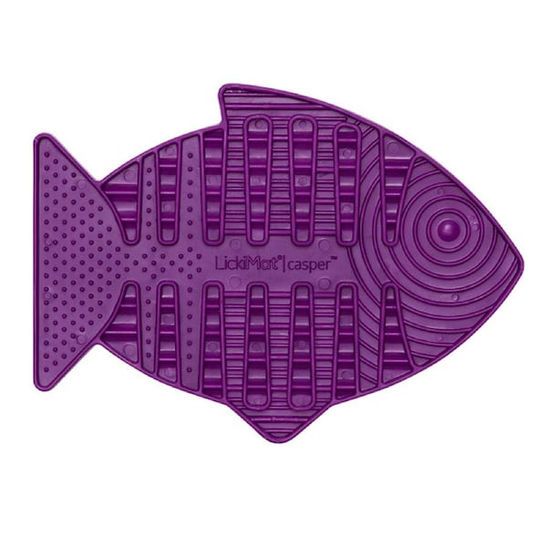 Lickimat Casper TPR Pet Cat Licking Raw Food/Snack Meal Patterned Feeder Purple