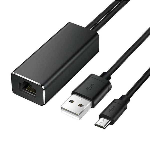 Micro USB to RJ45 Ethernet Adapter for Fire TV Stick (2nd GEN), All-New Fire TV (2017), Chromecast Ultra / 2/1 / Audio, Google Home Mini