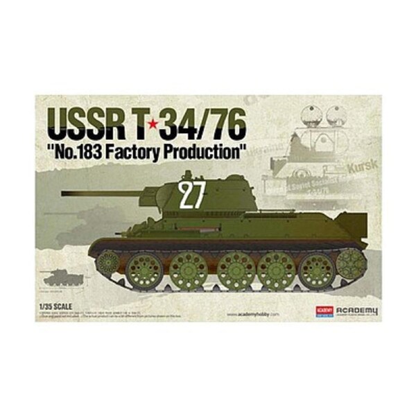 Academy 1/35 USSR T-34/76 No.183 ?Factory Production" Plastic Model Kit [13505]