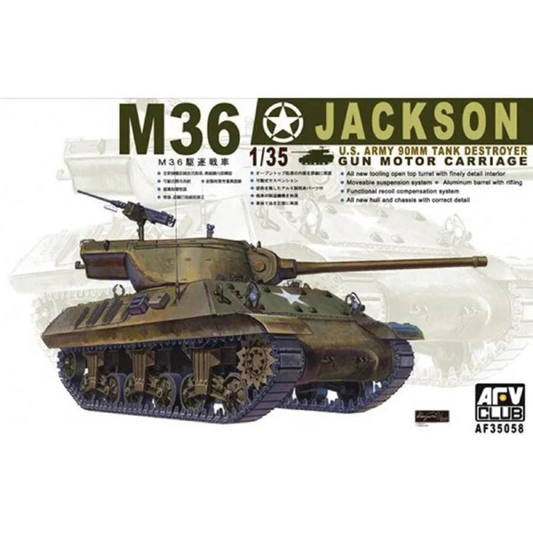 AFV Club 1/35 U.S. M36 Tank Destroyer Plastic Model Kit [AF35058]