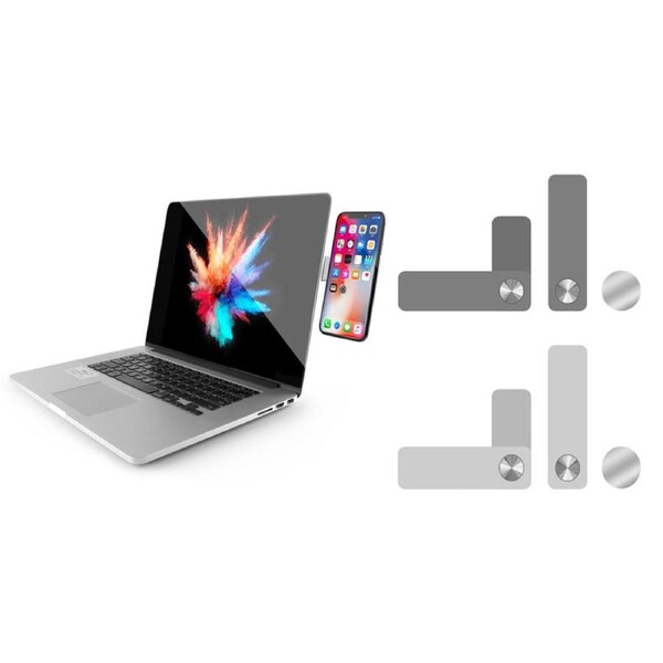 Adjustable Laptop Phone Holder - Grey & Silver - 2pack