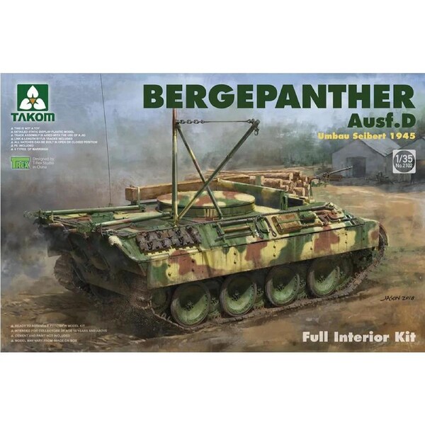 Takom 1/35 Bergepanther Ausf.D Umbau Seibert 1945 production w/ full interior kit 2102