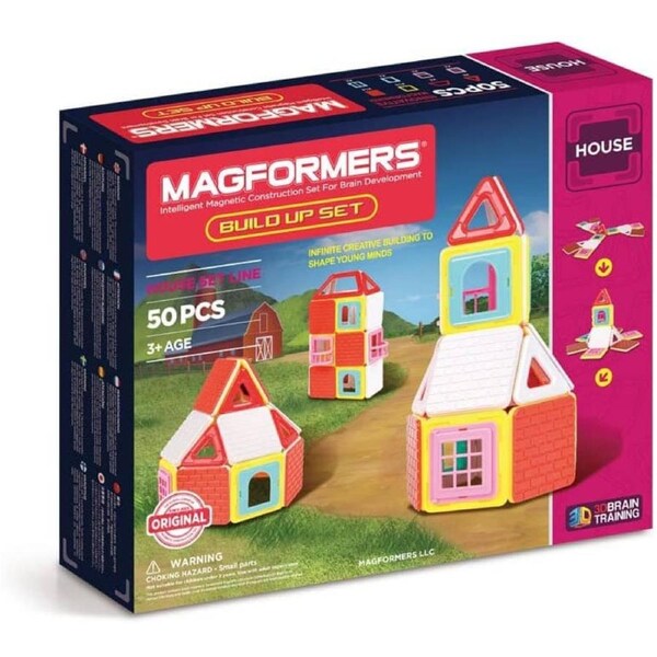 Magformers - Build Up Set Magnetic Building Kit 50pcs Stem