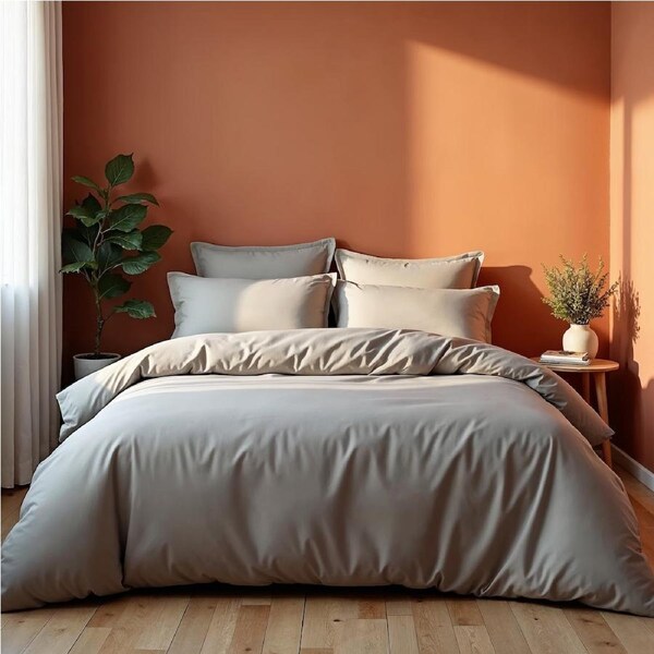 Royal Comfort 1000 Thread Count Bamboo Cotton Sheet and Quilt Cover Complete Set Dove / King