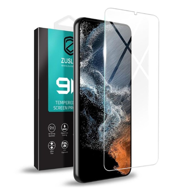 ZUSLAB Galaxy S22+ / S22 Plus Screen Protector, Tempered Glass 9H Hardness for Samsung - Clear