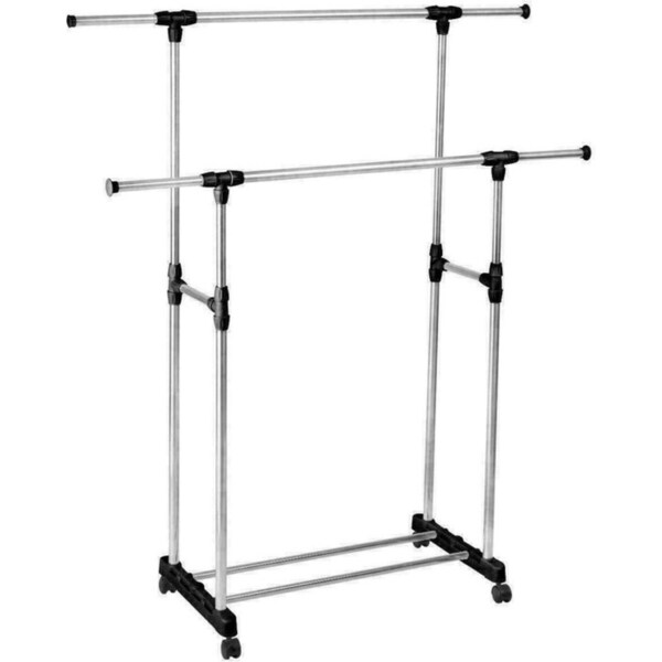 Garment Clothes Rack Hanger Shelf Adjustable Stainless Steel