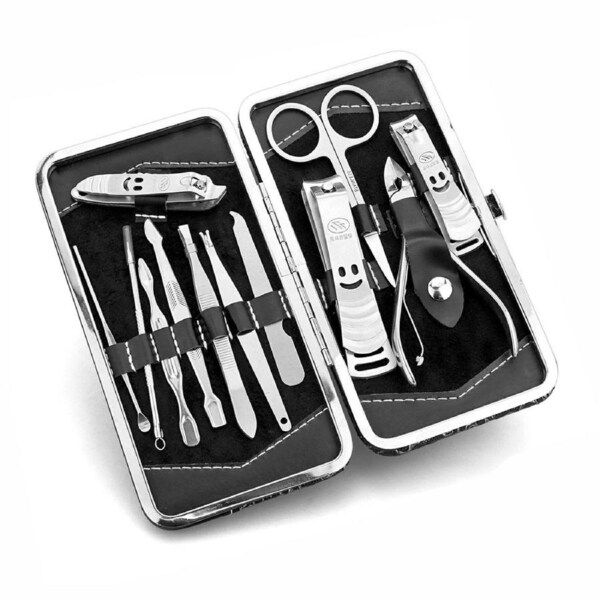 Manicure Nail Clippers Clipping Kit Grooming Case