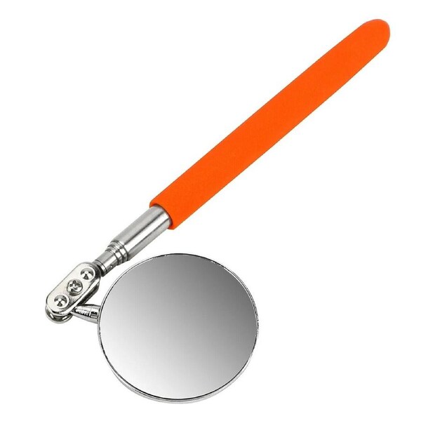 Telescopic Inspection Mirror Extendable Handle Tool Orange