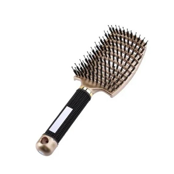 Gold Soft Bristle Hairbrush Massage Comb for All Hair Types