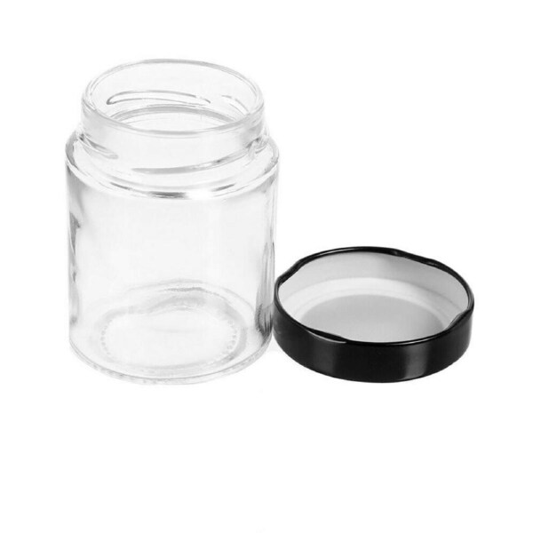 Food Storage Glass Jars Containers with Black Lid