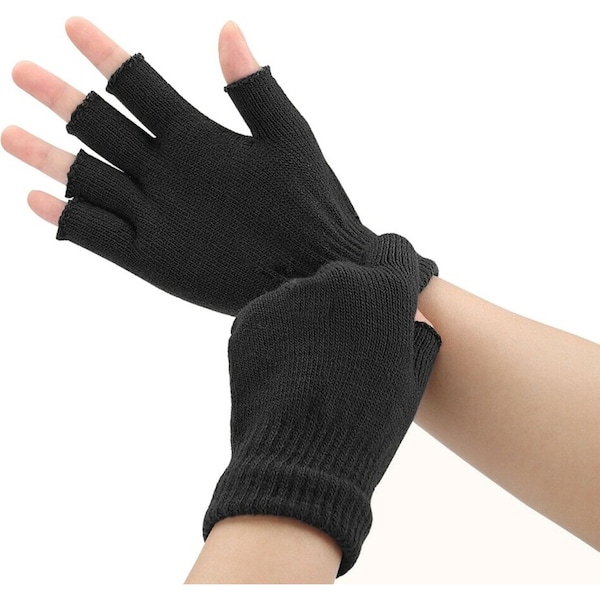 Soft Warm Knitted Fingerless Winter Gloves Open Finger