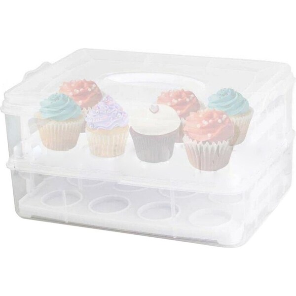 24 Cupcake Stackable Carrier Service Tray Fridge White