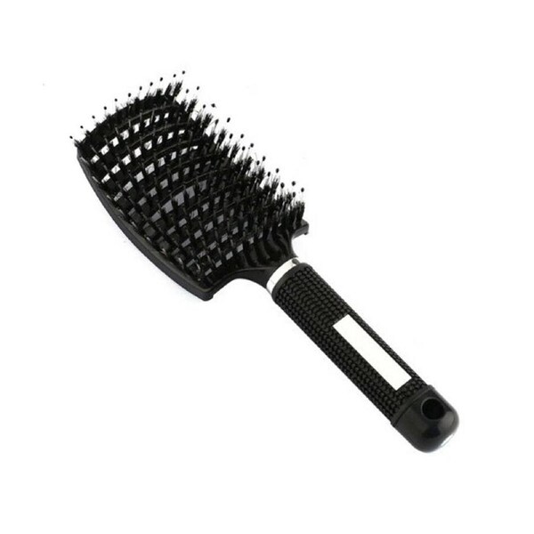Black Soft Bristle Hairbrush Massage Comb for All Hair Types