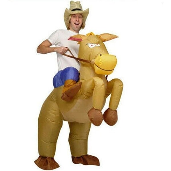 Inflatable Horse Cowboy Suit Halloween Party Adult Costume