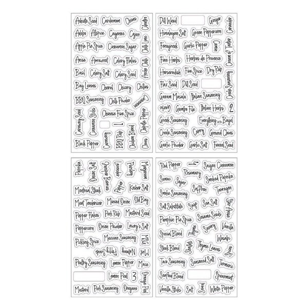 Storage Jar Labels Stickers Decals Perfect Spice Organisation