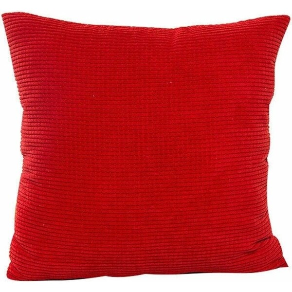 Red Corduroy Cushion Throw Pillow Cover Velvet