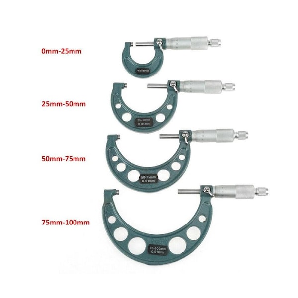 Outside Micrometer Machinist Tool Set 0-100mm