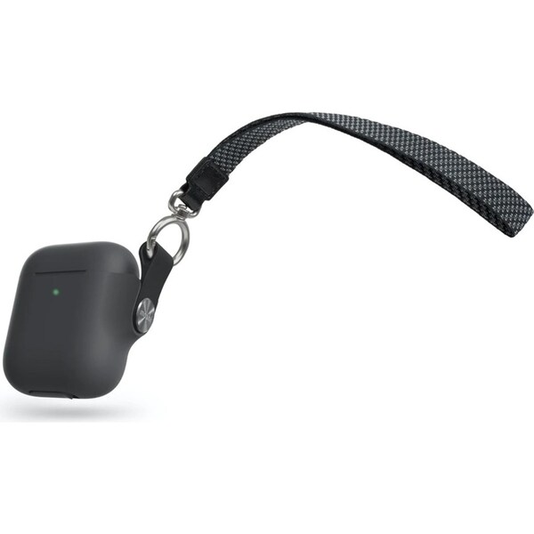 Moshi Pebbo Case w/ Wrist Strap For Apple Airpods Gen 3 Protective Cover Black