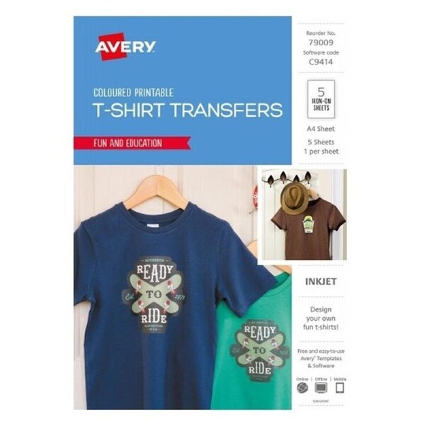 AVERY T-Shirt Transfer Clear Pack of 5