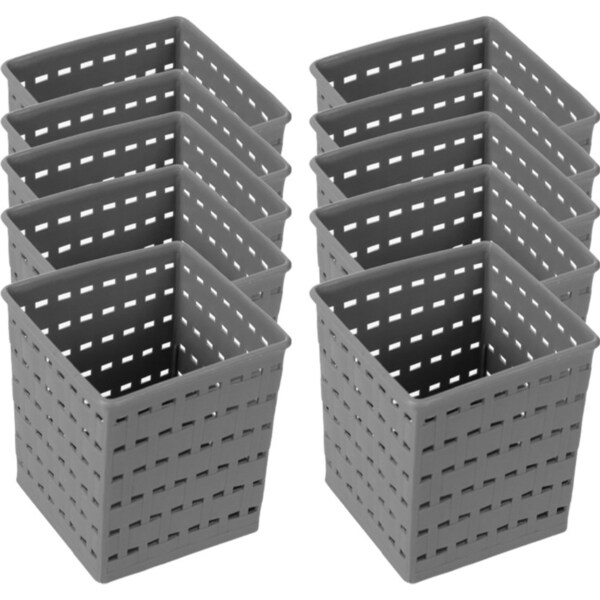 10x Boxsweden 10cm Woven Laundry/Kitchen BPA Free Basket Home Storage Assorted