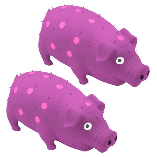 2x Paws & Claws 21cm Oinky Pig Latex Pet Dog/Cat Squeaking Chew Toy Assorted