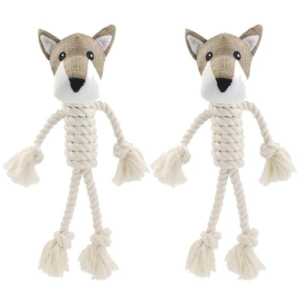 2x Paws & Claws Animal Kingdom Knotted Pet Cat/Dog Tugging/Chew Play Toy ASST