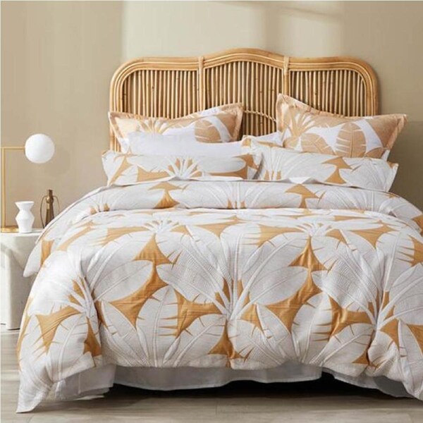 Platinum Collection Lagos Honey Duvet Doona Quilt Cover Set - King Bed