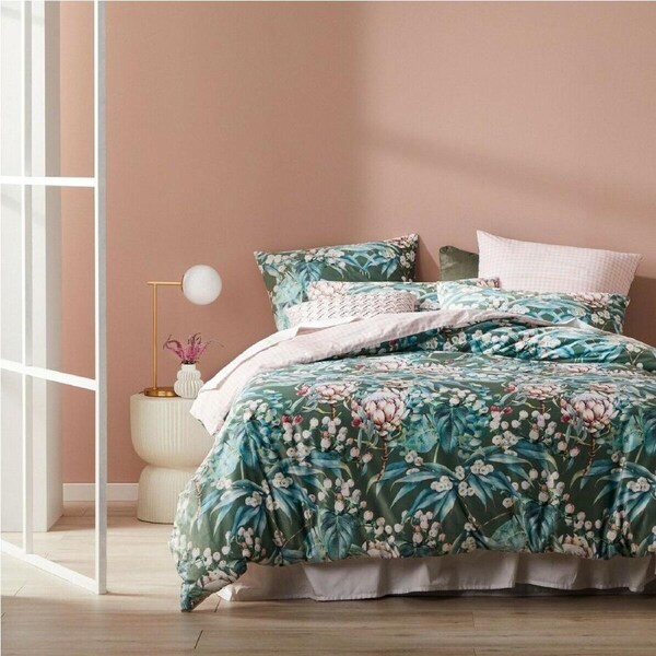 Platinum Collection Tasman Olive Duvet Doona Quilt Cover Set - King Bed