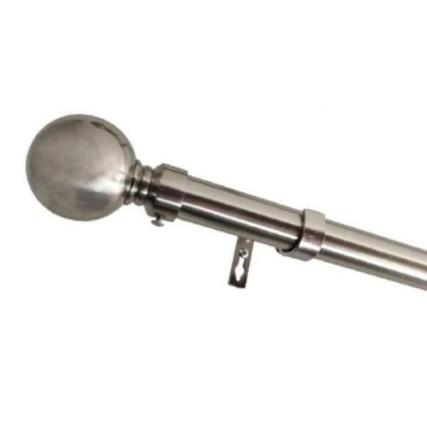 Extendable Curtain Rod in Brushed Silver 120-210cm