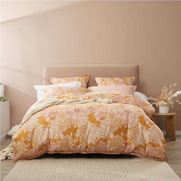 Platinum Collection Arbour Honey Duvet Doona Quilt Cover Set - King Bed