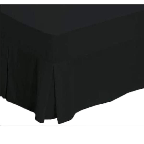 Percale Box Pleated Valance Bed Skirt BLACK All Bed Sizes king