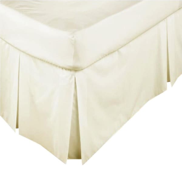 Percale Box Pleated Valance Bed Skirt CREAM All Bed Sizes king single