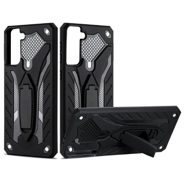 For Samsung Galaxy S22 Case Armour Shockproof Tough Cover with Kickstand Black