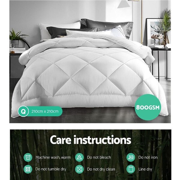 Giselle Bamboo Quilt Duvet 800GSM Queen King SK Queen