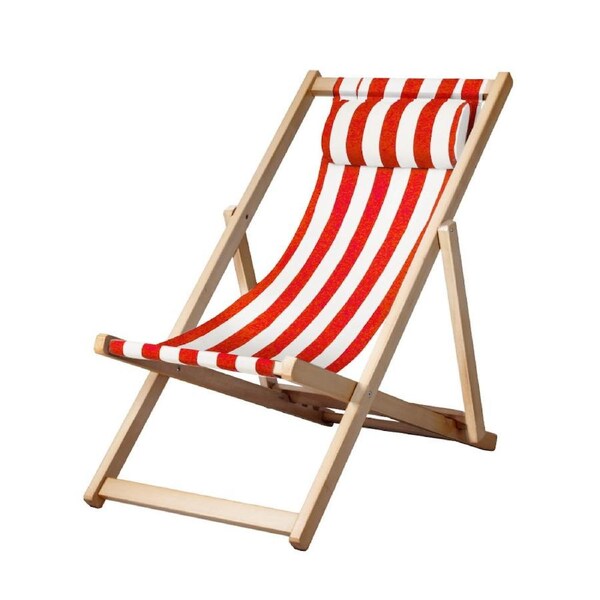 600D Gardeon Outdoor Chairs Folding Deck Sun Lounge Beach Chair Patio Furniture Pool Red stripes