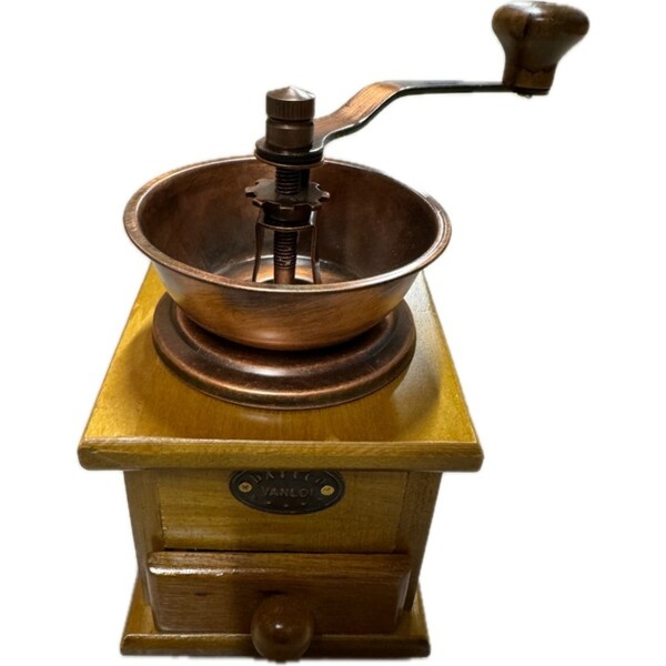 Authentic Wooden Coffee Pepper Grinder Vintage Style Bean Mill