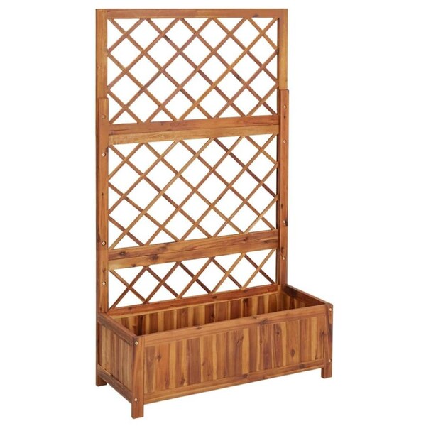 Raised Bed with Trellis 85x38x150 cm Solid Acacia Wood vidaXL