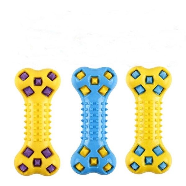 YES4PETS 3 x Large Dog Puppy Rubber Spike Fetch Stick Bone Dental Hygiene Chew Play Toy