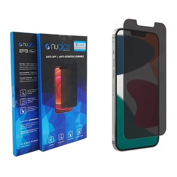 Nuglas 2x Screen Protector Flat Clear Privacy Anti-Spy Glass iPhone 13 /13 Pro/iPhone 14 /iPhone 16e /SE 2025