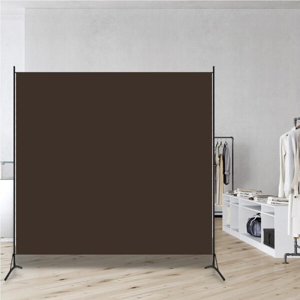 1 Panels Privacy Room Divider Partition Folding Foldable Screen Panel Iron Brown