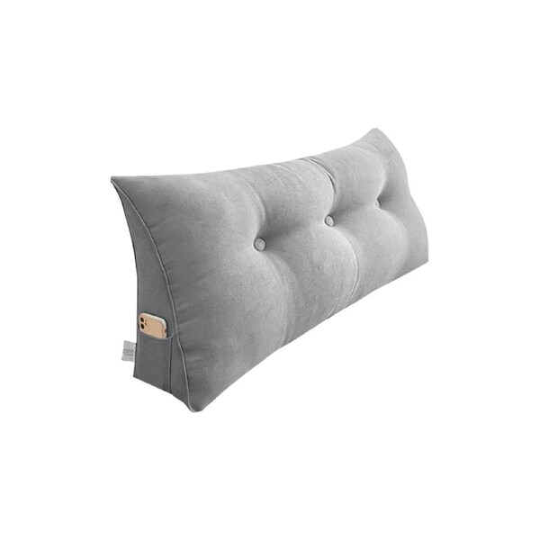 SOGA 100cm Silver Triangular Wedge Bed Pillow Headboard Backrest Bedside Tatami Cushion Home Decor