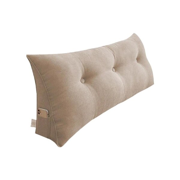SOGA 100cm Beige Triangular Wedge Bed Pillow Headboard Backrest Bedside Tatami Cushion Home Decor