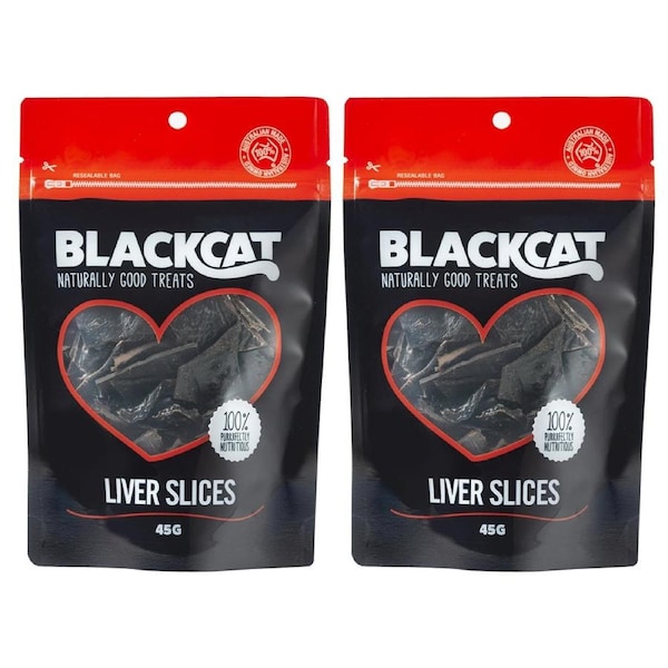 2x Blackcat Liver Slices 45g Cat/Pet Healthy Treats/Food/Meal/Snack Reward Bag