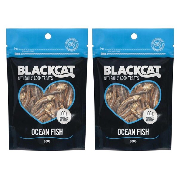 2x Blackcat Ocean Fish 30g Cat/Pet Healthy Treats/Food/Snack Training Reward Bag