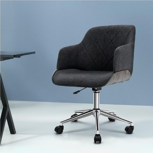 Artiss Office Chair Computer Chairs Leather Fabric Grey