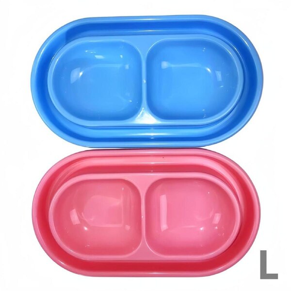 YES4PETS 2 x Large Anti-Ant Pet Plastic Rabbit Dog Feeding Bowls Cat Rabbit Guinea Pig Feeder